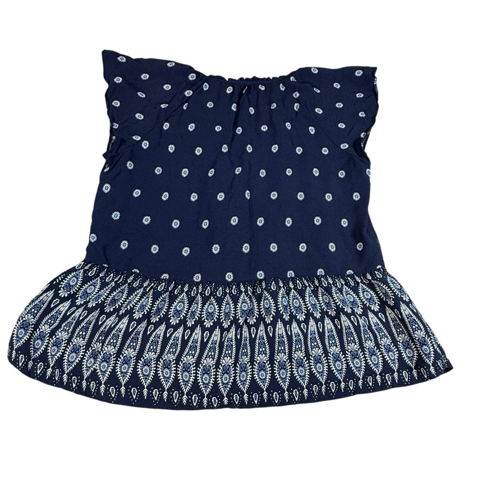 LOFT Womens Paisley Print Blouse Size S Blue Sleeveless - Picture 4 of 4
